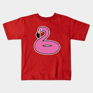 Pink Pool Flamingo - Flaminglet Basics! Kids T-Shirt